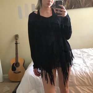 Black Fringe Sweater